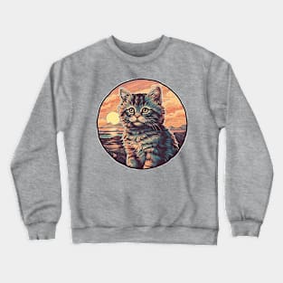 Sunset Kitten Crewneck Sweatshirt